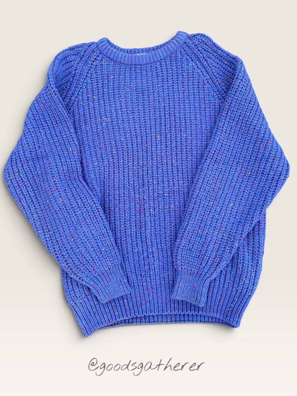 VINTAGE East Bay Club Blue Donegal Fleck Wool Blend Chunky Sweater XL